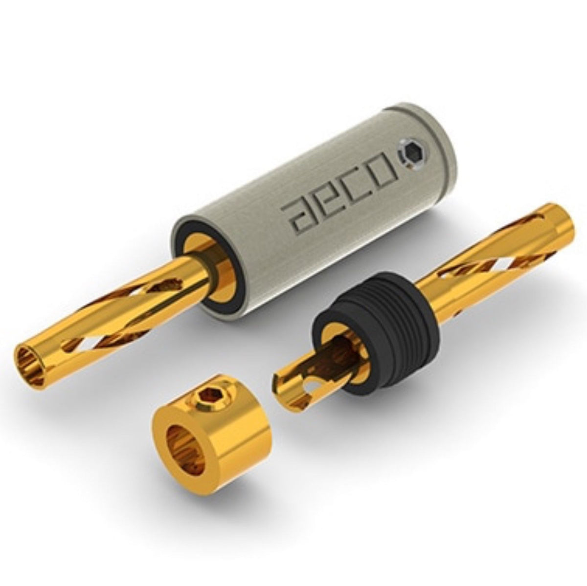 Banana Plug Tellurium Copper Gold Plated aeco ABP-1111, Set Of 4