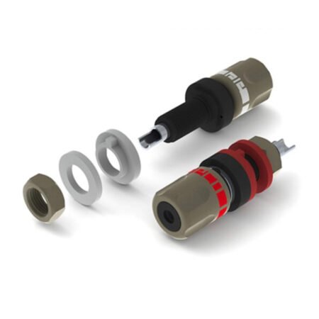 ABI-0601R Pair Of Chassis Terminal Posts Rhodium plated Copper