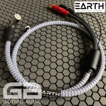 Earth Tonearm Cable Right Angled Mini Din to 2x RCA By Gothic Audio - Image 1