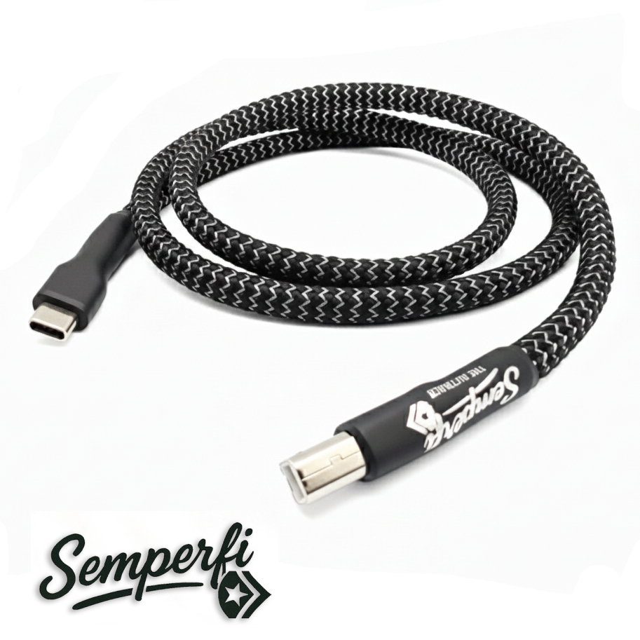 Semperfi Pure Silver USB Cable USB C to USB Type B