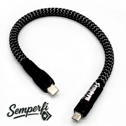 Pure Silver USB C OTG to Micro B Audio DAC Cable Chord Hugo etc - Image 1