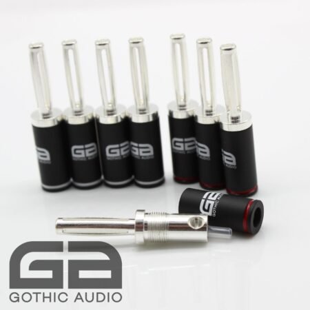 Set Of 4 or 8 Silver Plated Tellurium Copper Speaker Connectors 4mm Banana Plugs