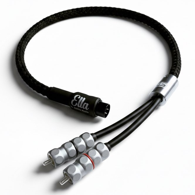 Ella Pure Solid OCC Silver 180 degree 5 Pin Din to 2x RCA Interconnect For Naim