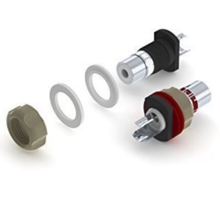 Silver Plated Tellurium Copper aeco Chassis RCA Sockets 2 pcs ARJ-4043S,