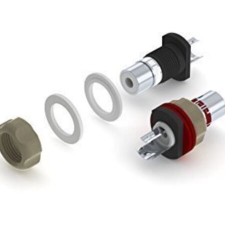 Silver Plated Tellurium Copper aeco Chassis RCA Sockets 2 pcs ARJ-4043S,