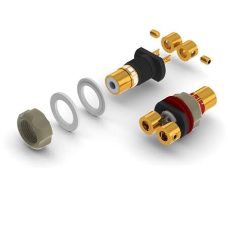 AECO Chassis Mount Copper RCA Sockets 1 Pair ARJ-4045G